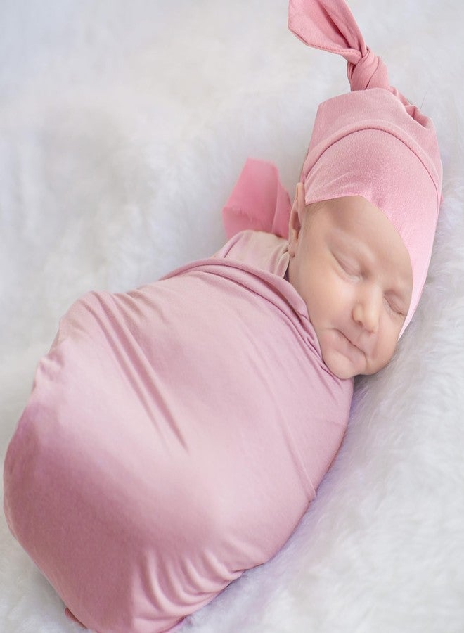 Jastore Baby Swaddle Receiving Blankets with Matching Beanie Set Newborn Nursery Swaddle Wrap for Baby Girls Boys(Peacock Green) - Image 3
